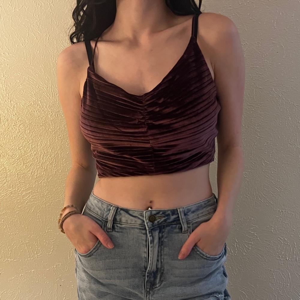 velvet purple crop top